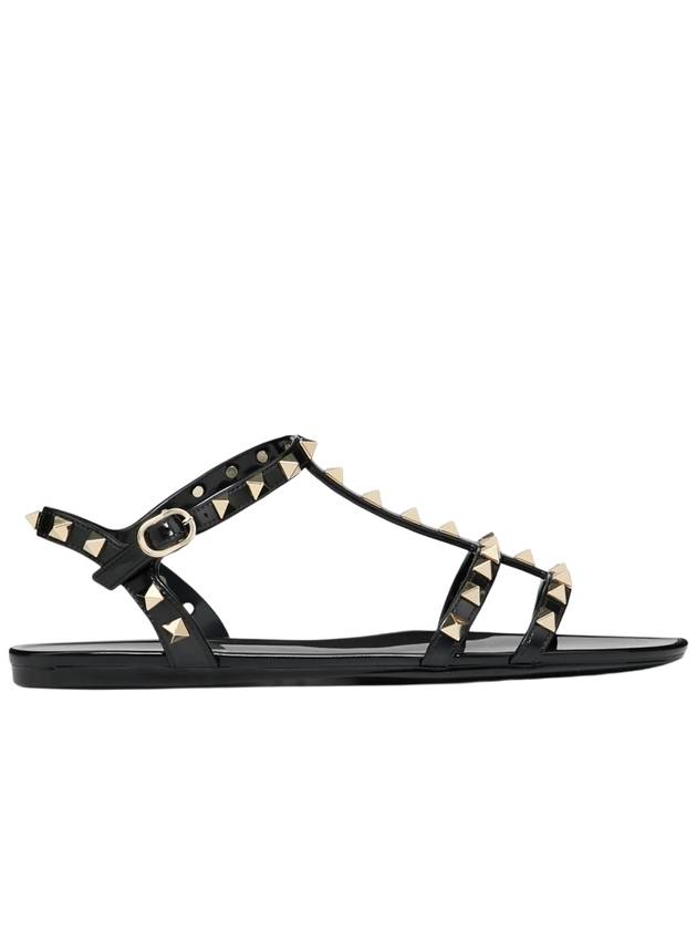 Women's Rockstud Flat Sandals Black - VALENTINO - BALAAN 2