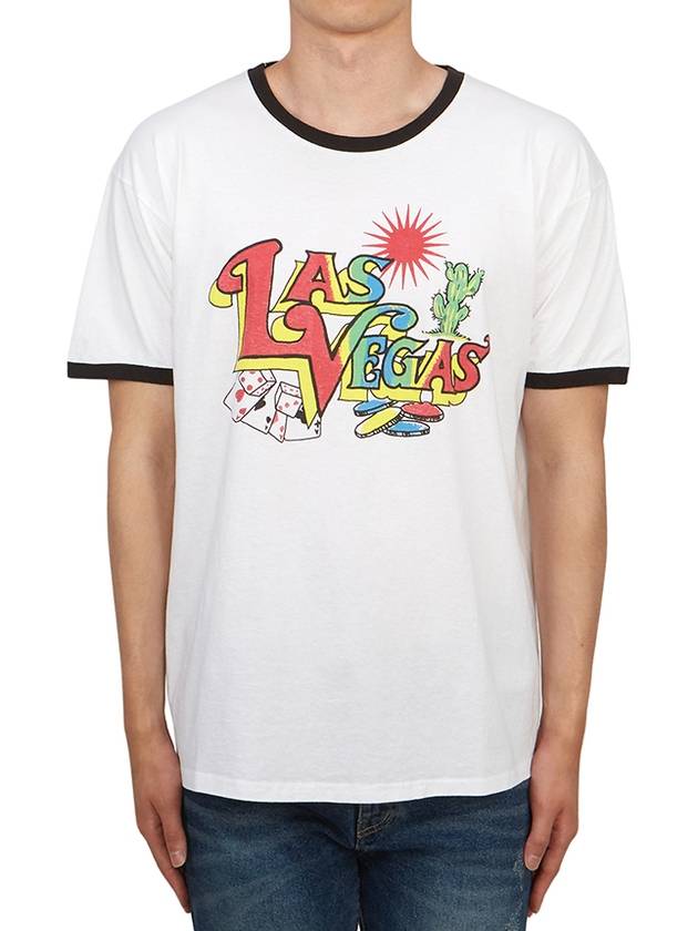 Men s Short Sleeve T Shirt LAS VEGAS WHITE BLACK M - WILD DONKEY - BALAAN 1