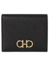 Gancini Bifold Half Wallet Black - SALVATORE FERRAGAMO - BALAAN 2