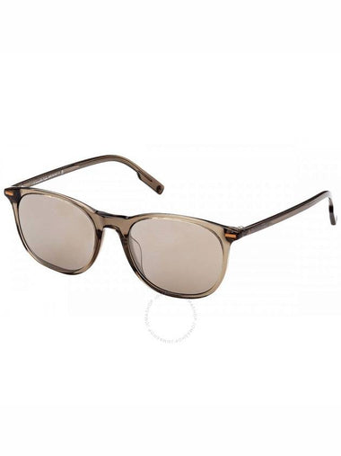 Ermenegildo Zegna Brown Mirror Oval Men's Sunglasses EZ0203 51G 53 - ERMENEGILDO ZEGNA - BALAAN 1