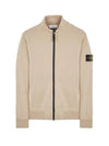 Wappen Patch Cotton Fleece Zip-up Jacket Beige - STONE ISLAND - BALAAN 2