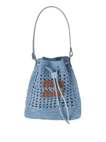 Woven Fabric Mini Bucket Bag Celeste - MIU MIU - BALAAN 2