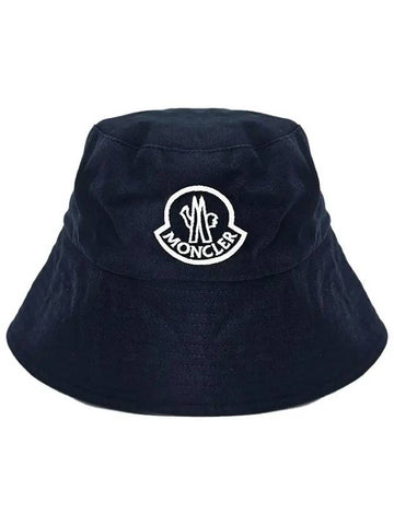 Logo embroidered bucket hat navy 3B00032 0U082 778 - MONCLER - BALAAN 1