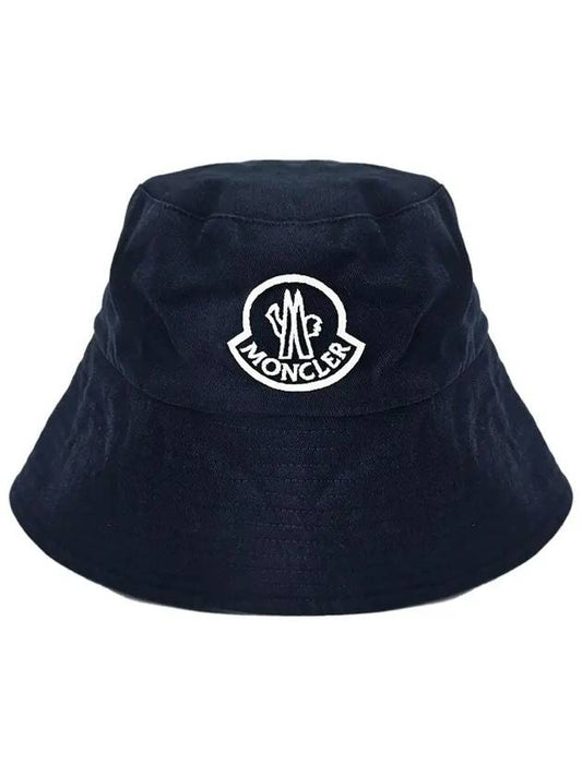 Logo embroidered bucket hat navy 3B00032 0U082 778 - MONCLER - BALAAN 1