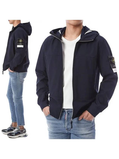 Soft Shell Brushed Lining Zip Up Hoodie Navy - STONE ISLAND - BALAAN 2