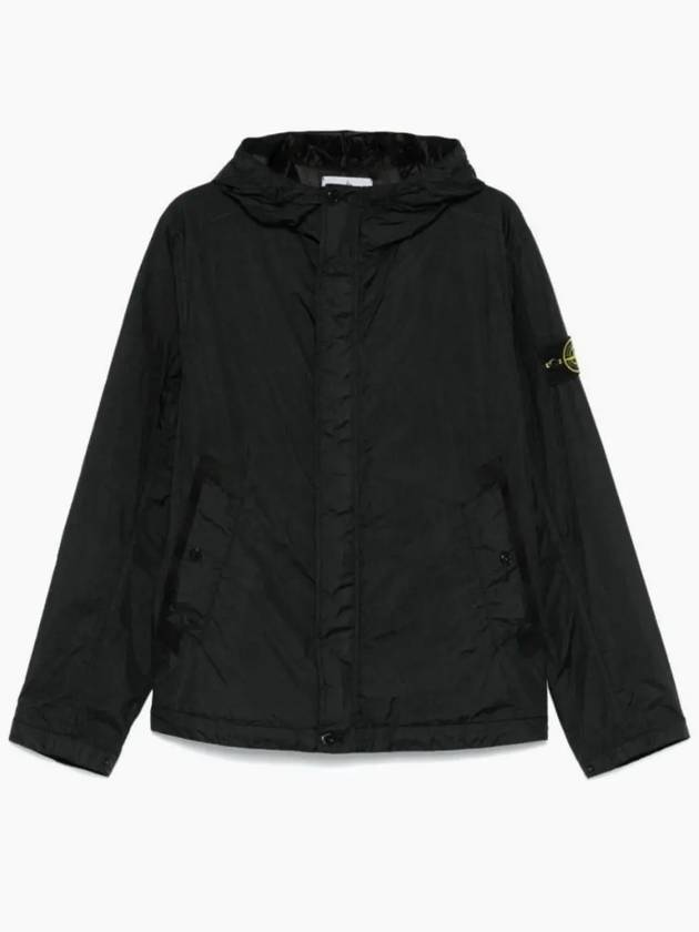 4100092 Crinkle Reps R-NY Wind Resistant Anti Drop Hooded Jacket Black - STONE ISLAND - BALAAN 2