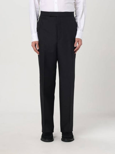 High rise backstrap straight pants black - THOM BROWNE - BALAAN 2