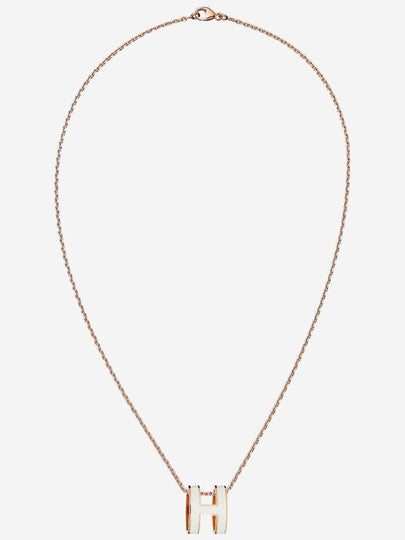 Pop-Ache H Pendant Rose Gold Necklace Blanc - HERMES - BALAAN 2