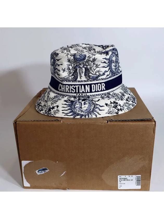 D Bobby Small Brim Bucket Hat White Navy - DIOR - BALAAN 3