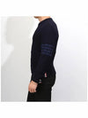 Aran Cable Crew Neck Knit Top Navy - THOM BROWNE - BALAAN 4