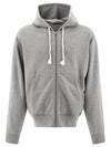 Face Logo Applique Zip-Up Hoodie Grey - ACNE STUDIOS - BALAAN 6