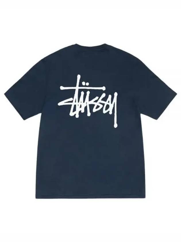 Basic Short Sleeve T-Shirt Navy - STUSSY - BALAAN 2