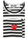 AZ-T164-051-1 Black and White Stripe Red Waffen Border Tee Black Men's Long Sleeve T-Shirt TS - COMME DES GARCONS - BALAAN 6