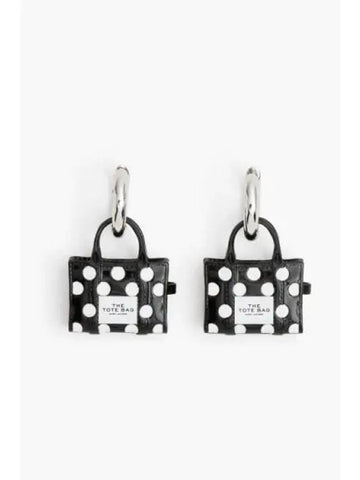 Polka Dot Tote Earrings Black MultiSilver MBECW23002BKX - MARC JACOBS - BALAAN 1