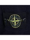 Logo Patch Hooded Lamb Wool Cardigan Navy - STONE ISLAND - BALAAN 7