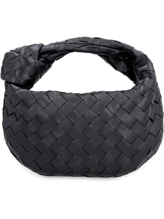 Jodie Intreciato Small Tote Bag Black - BOTTEGA VENETA - BALAAN 1