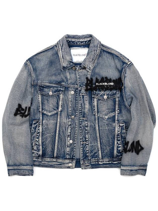 BBD Graffiti Metal Logo Denim Jacket Smoke Blue - BLACKBLOND - BALAAN 1