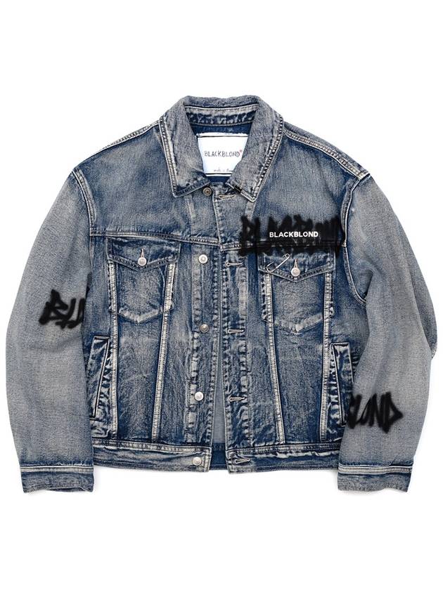 BBD Graffiti Metal Logo Denim Jacket Smoke Blue - BLACKBLOND - BALAAN 2