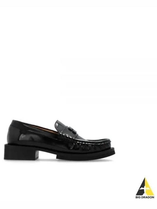 Butterfly Logo Moccasin Loafers Black - GANNI - BALAAN 2