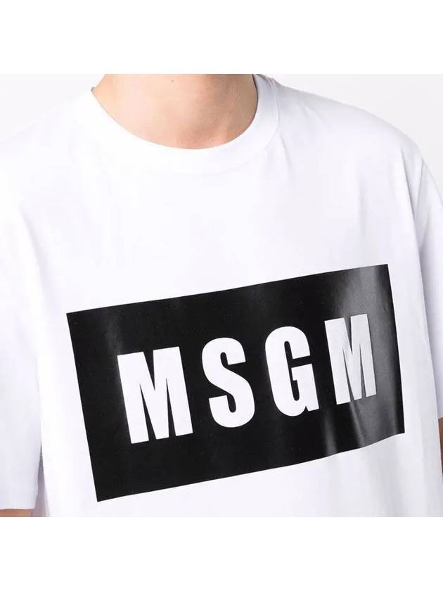 Box Logo Short Sleeve T-Shirt White - MSGM - BALAAN 7