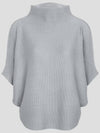 Me Basket Knit Stretch Pleats High Neck Short Sleeve Top Gray Free Size August 24 - ISSEY MIYAKE - BALAAN 1