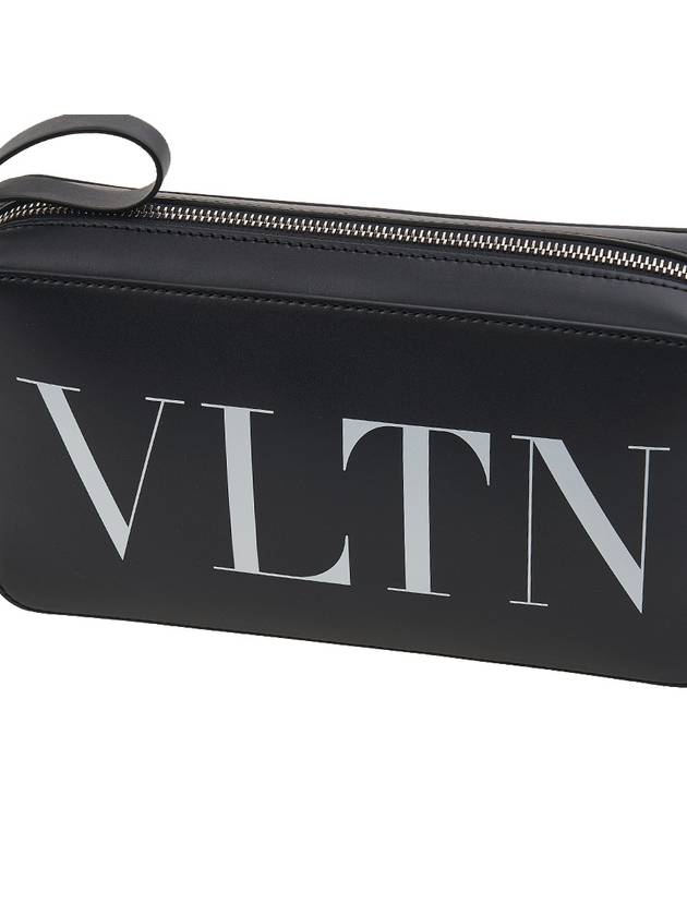 Garavani VLTN logo leather cross bag black - VALENTINO - BALAAN 7