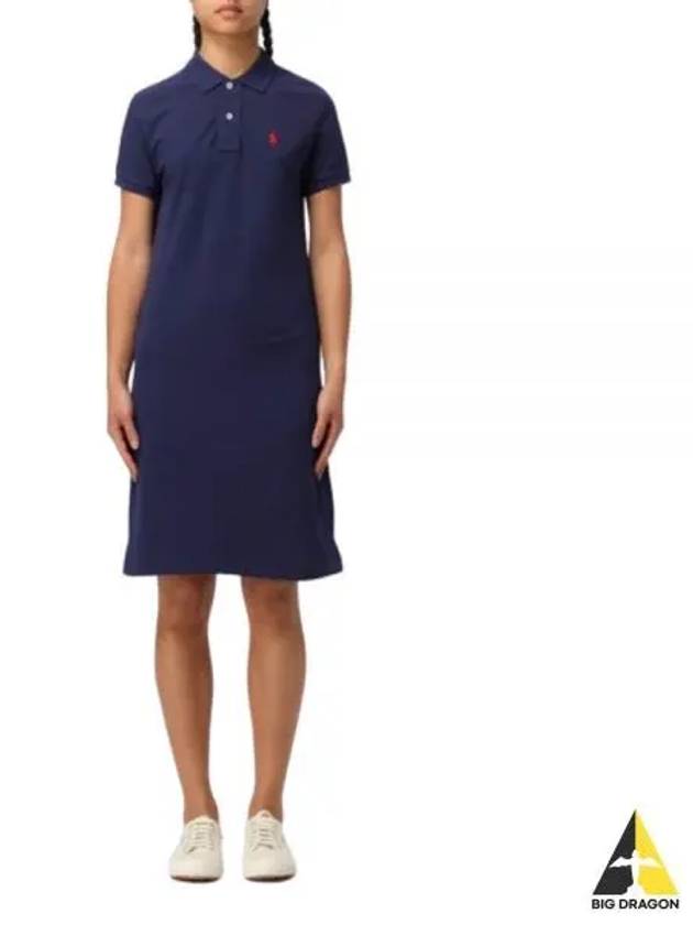 Women's Pony Logo Midi Dress Blue - POLO RALPH LAUREN - BALAAN 2