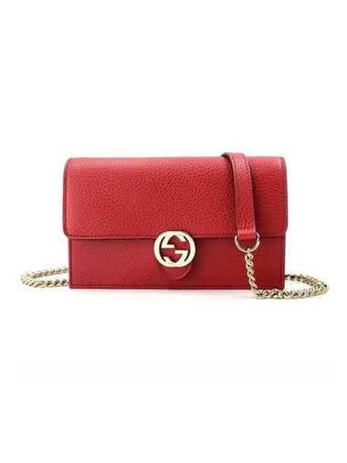 GG Interlocking Chain Strap Cross Bag Red - GUCCI - BALAAN 1