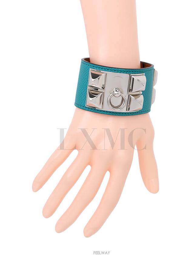 Medor Blue Paon Silver Bracelet Bangle - HERMES - BALAAN 6