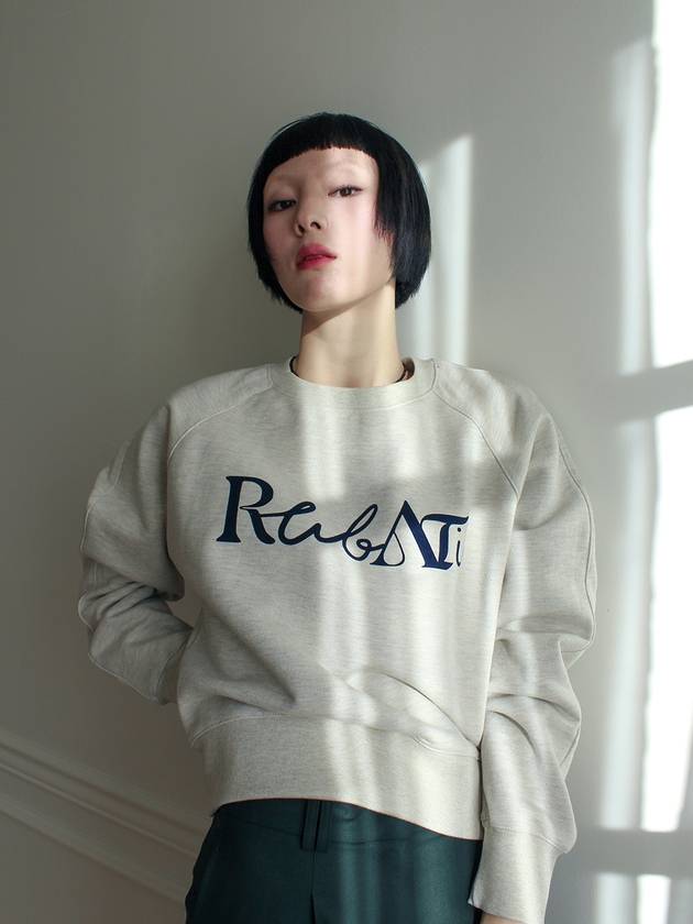 Lettering Logo Sweatshirt OATMEAL - RUBATI - BALAAN 1