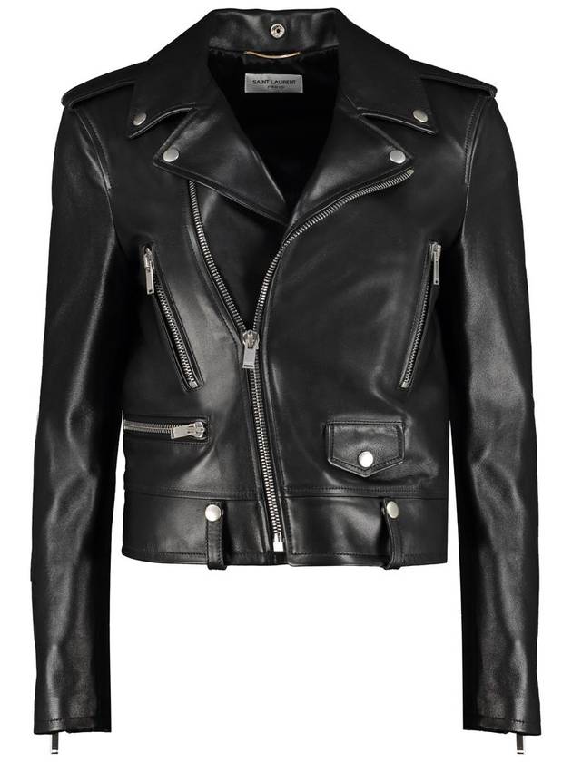 Classic Lambskin Biker Jacket Black - SAINT LAURENT - BALAAN 2