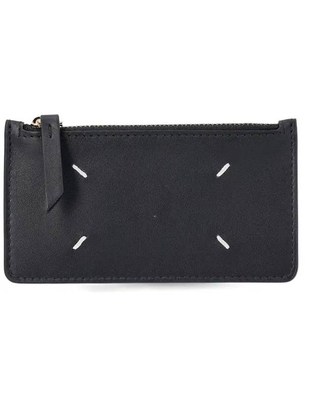 Signature Stitch Zipper Card Wallet Black - MAISON MARGIELA - BALAAN 1