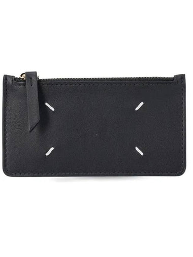 Signature Stitch Zipper Card Wallet Black - MAISON MARGIELA - BALAAN 1