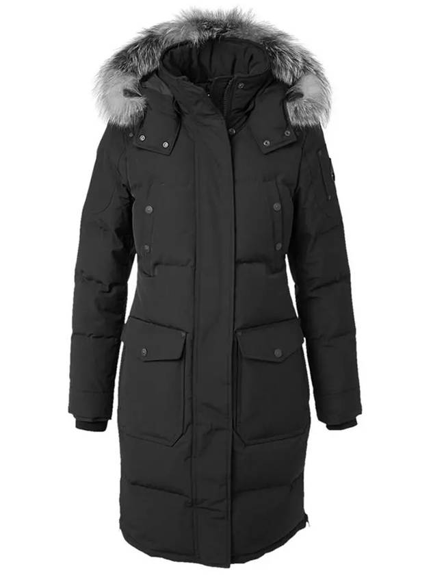 Women's Onyx Causapscal Padding Frost Fox Fur Black - MOOSE KNUCKLES - BALAAN 2