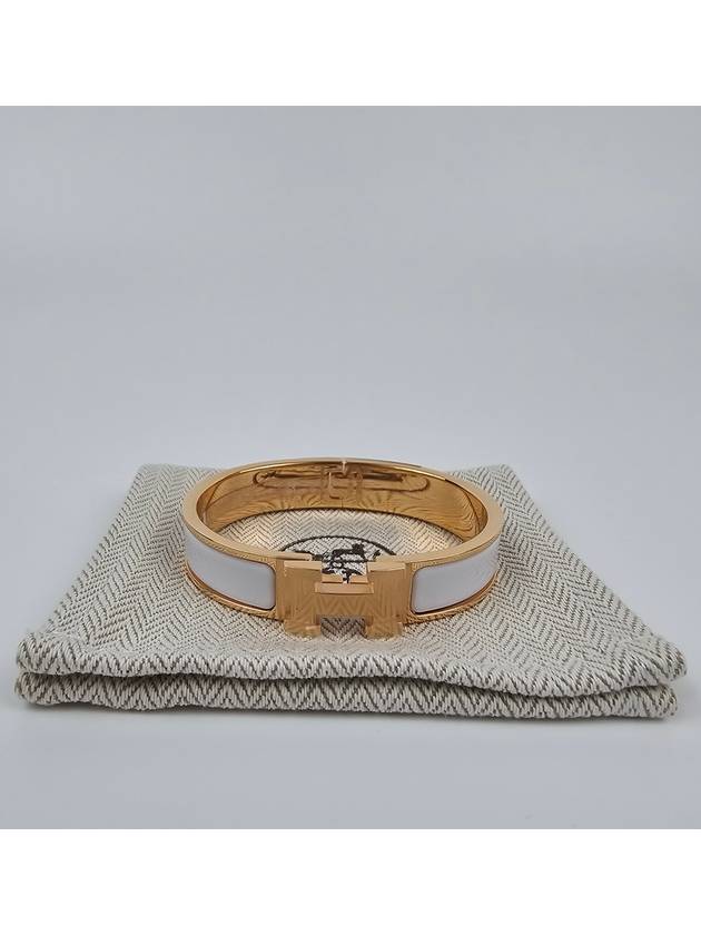 Clic H Bracelet Rose Gold Blanc - HERMES - BALAAN 6