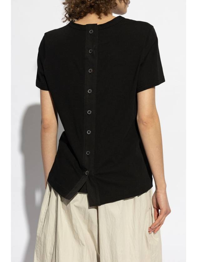 Yohji Yamamoto T-shirt With A Round Neckline, Women's, Black - YOHJI YAMAMOTO - BALAAN 4