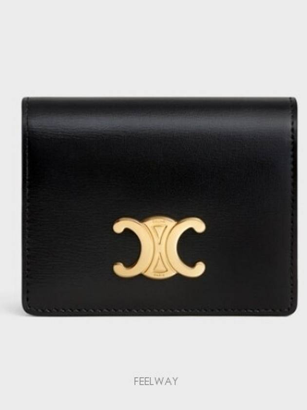 Triomphe Business Shiny Calfskin Card Wallet Black - CELINE - BALAAN 2