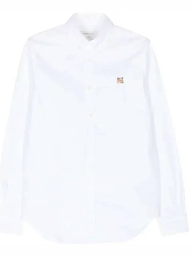 Fox Head Embroidery Long Sleeve Shirt White - MAISON KITSUNE - BALAAN 2