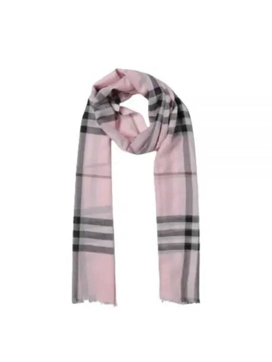 Check Wool Silk Blend Scarf Pink - BURBERRY - BALAAN 2