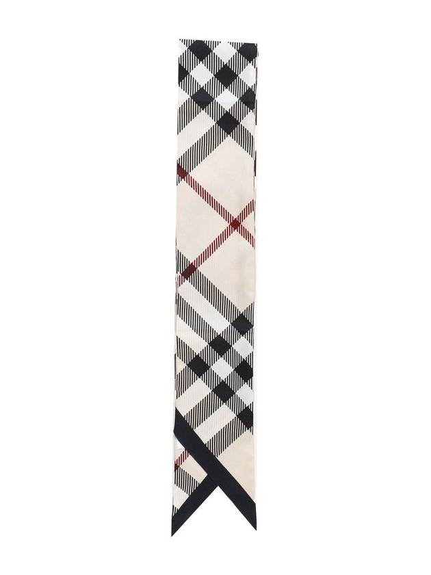 Skinny Check Silk Scarf Beige - BURBERRY - BALAAN 3