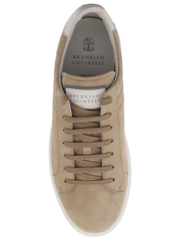 Suede Low Top Sneakers Beige - BRUNELLO CUCINELLI - BALAAN 3