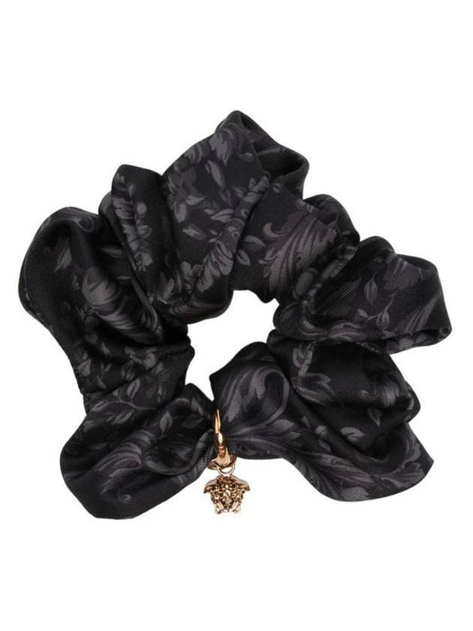 Barocco Print Hair Scrunchie Black - VERSACE - BALAAN 1