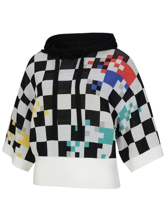 Checkerboard loose fit hood KP WH - PASSARDI - BALAAN 2