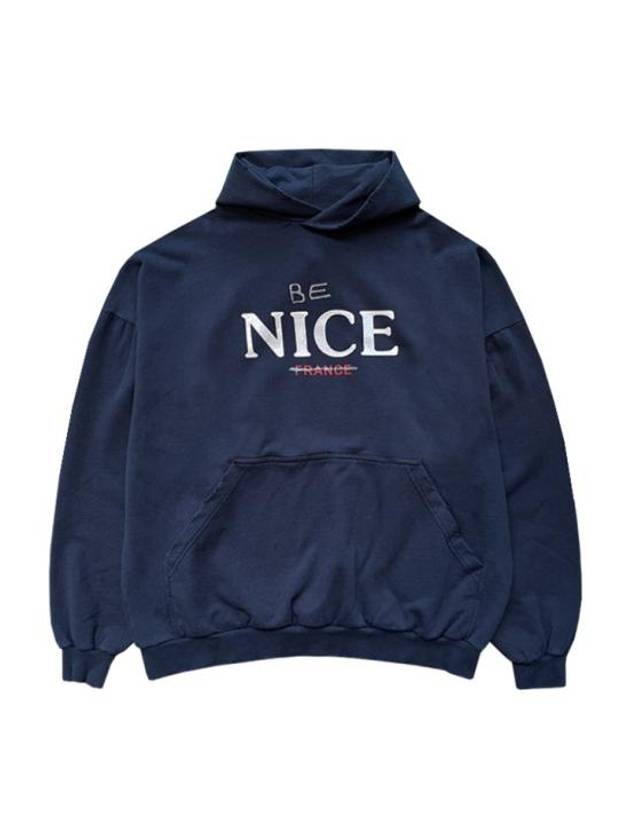 Be Nice Printed Hoodie Navy - BALENCIAGA - BALAAN 2