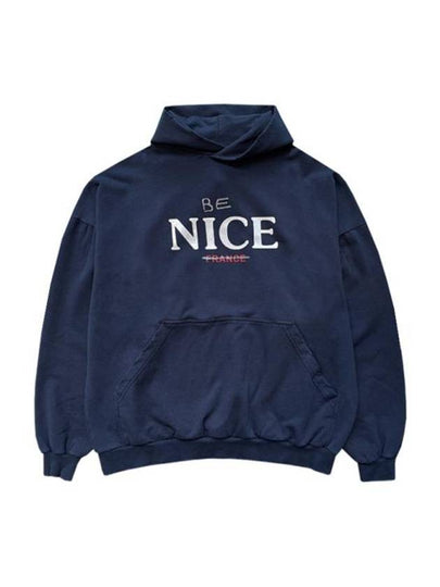 Be Nice Printed Hoodie Navy - BALENCIAGA - BALAAN 2