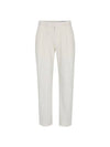 Cotton Tapered One Tuck Slacks White - SOLEW - BALAAN 1