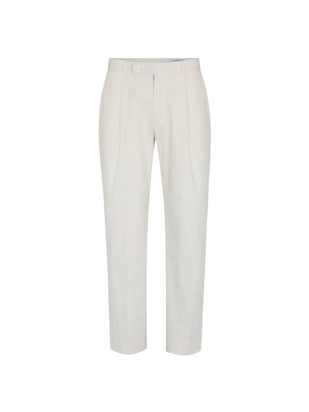 Cotton Tapered One Tuck Slacks White - SOLEW - BALAAN 2