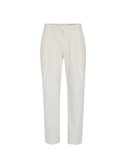 Cotton Tapered One Tuck Slacks White - SOLEW - BALAAN 2