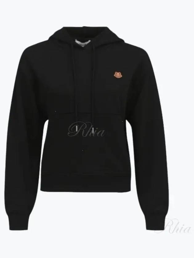 Women's Tiger Logo Cotton Hoodie Black - KENZO - BALAAN 2