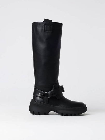 Stomp Leather Long Boots Black - BURBERRY - BALAAN 2